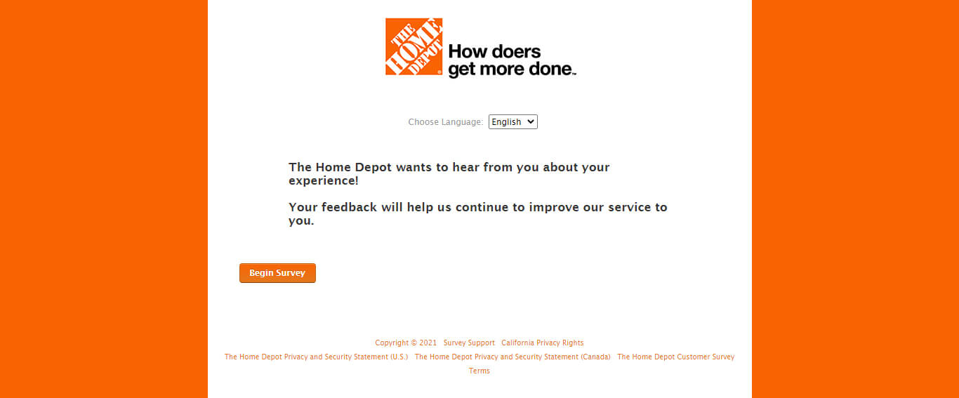 Home Depot Feedback Survey