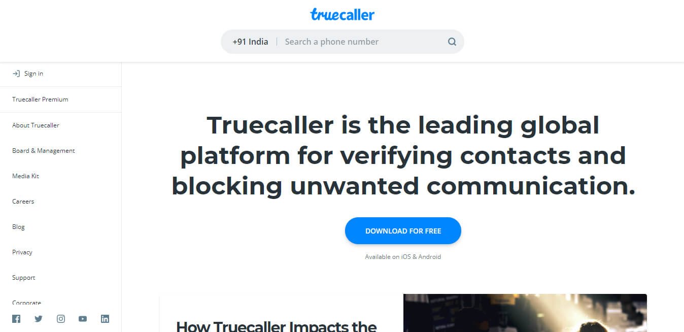 Truecaller to Find Name of the Person Using Phone Number