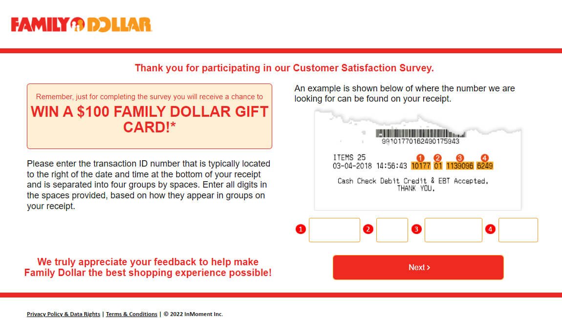 Family Dollar Customer Satisfaction Survey